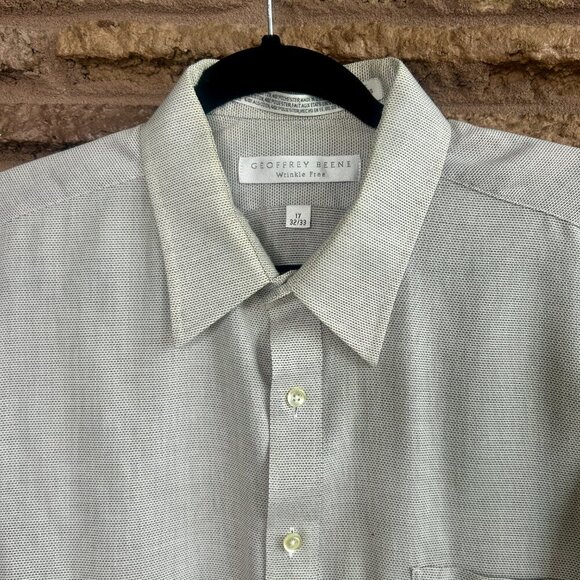 Geoffrey Beene Men's Vintage Gray Long Sleeve Shirt Size 17 32-33 - Picture 8 of 9